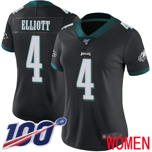 Women Philadelphia Eagles #4 Jake Elliott Black Alternate Vapor Untouchable NFL Jersey Limited Player Season